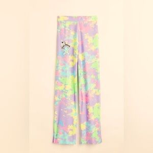 H&M & Care Bears stretch wide leg pants w/ multi  color & logo 🐻💛 NWT